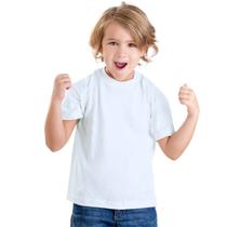Camiseta Branca Lisa Camisa Infantil e Juvenil Blusa Algodão com Poliéster