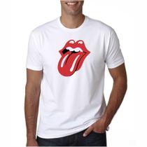Camiseta Branca Manga Curta Rolling Stones
