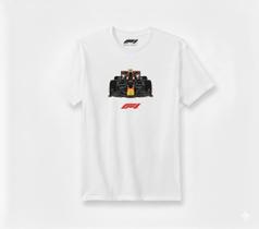 Camiseta Branca Masculina de Automobilismo GP 100% Algodão