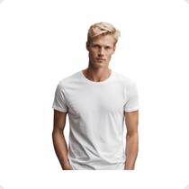 Camiseta Branca Masculina Slim Poliéster - Proteção UV Casual Dry Fit