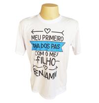 Camiseta Branca Meu Primeiro Dia dos Pais com meu Filho