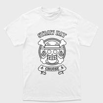 Camiseta Branca One Piece Caveira chapéu de palhaStraw Hat Tamanho:G4Tecido:100% Algodão Camiseta Branca One Piece Caveira chapéu de palhaStraw Hat Tamanho:G4Tecido:100% Algodão