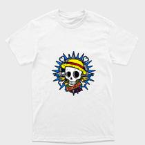Camiseta Branca One Piece caveira mugiwara One Destiny Tamanho:PTecido:Drytec Camiseta Branca One Piece caveira mugiwara One Destiny Tamanho:PTecido:Drytec