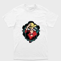 Camiseta Branca One Piece Monkey D. Luffy Moldura de tinta Tamanho:G3Tecido:100% Algodão