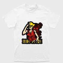 Camiseta Branca One Piece Monkey D. LuffyCaveira Vermelha Tamanho:PPTecido:100% Algodão