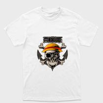 Camiseta Branca One Piece One Piece Caveira realista Tamanho:MTecido:Drytec Camiseta Branca One Piece One Piece Caveira realista Tamanho:MTecido:Drytec