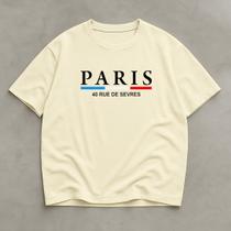 Camiseta Branca Oversized Algodao Masculina Paris Academia Camiseta Branca Oversized Algodao Masculina Paris Academia