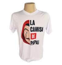 Camiseta Branca Personalizada Presente La Camisa de Papai