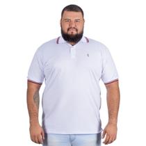 Camiseta Branca Plus Size Polo Masculina Macia 100% Algodão