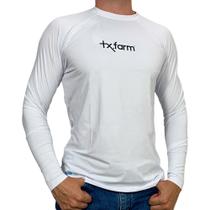 Camiseta Branca Uv50+ Manga Longa Texas Farm