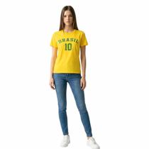 Camiseta Brasil Algodão Juvenil e adulto Feminino Tamanho:12