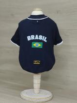Camiseta Brasil Azul e Branco para cachorro e gato Tamanho:P Camiseta Brasil Azul e Branco para cachorro e gato Tamanho:P