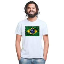 Camiseta Brasil Bandeira Camisa Personalizada Blusa Adulto Algodão com Poliéster