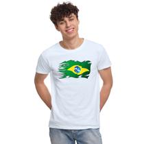 Camiseta Brasil Bandeira Speed Camisa Personalizada Blusa Adulto Algodão com Poliéster