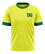 Camiseta Brasil Copa do Mundo Poliéster Amarela Tamanho:GCor:Amarelo