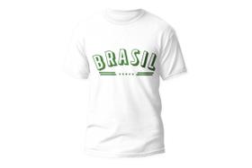 Camiseta brasil escrito em verde cor branca