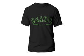 Camiseta brasil escrito em verde cor preta Camiseta brasil escrito em verde cor preta