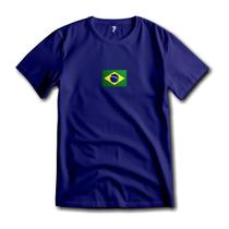 Camiseta Brasil Estampa Bandeira Malha Fria Antipilling