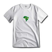 Camiseta Brasil Estampa Mapa Malha Fria Antipilling