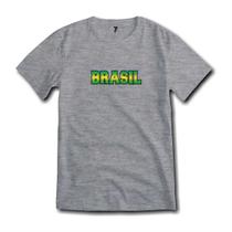 Camiseta Brasil Estampa Verde e Amarela Malha Fria Premium