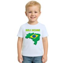 Camiseta Brasil Mapa Com Nome Estampa Personalizada