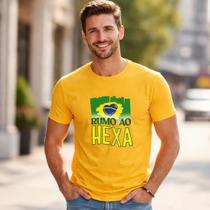 Camiseta Brasil Masculina Rumo Ao Hexa Copa Lançamento Moda