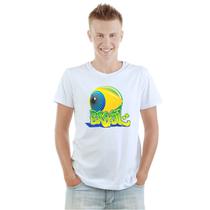 Camiseta Brasil Olho Camisa Personalizada Blusa Adulto Algodão com Poliéster