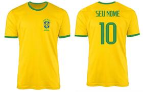 Camiseta Brasil Personalizada Com Seu Nome E Numero