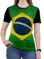 Camiseta Brasil PLUS SIZE Bandeira Feminina Blusa