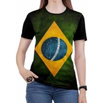 Camiseta Brasil Plus Size Bandeira Feminina M