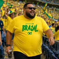 Camiseta Brasil Plus Size Extra Grande Algodão Torcedor G1 a G18