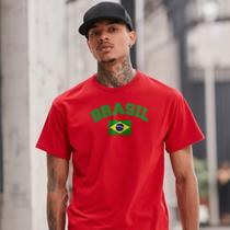 Camiseta Brasil Unissex 100% Algodão Premium Gola Reforçada Estampa Durável Casual Moderna