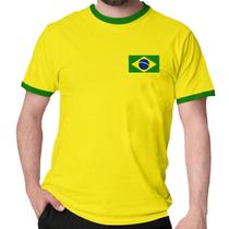 Camiseta Brasil verdeamarelo bandeira personalizado com nome