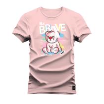 Camiseta Brave Algodão Confortável Estampada Gola Redonda