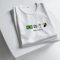 Camiseta Brazil 100% Algodao Estampa Premium Conforto Copa Hexa Tecido Leve Alta Qualidade Durável