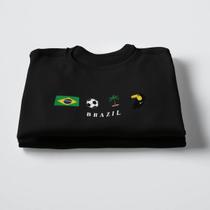 Camiseta Brazil 100% Algodao Estampa Premium Conforto Copa Hexa Tecido Leve Alta Qualidade Durável