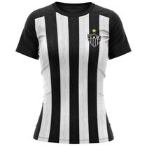 Camiseta Braziliene Comet Clube Atlético Mineiro Feminino - Branco e Preto
