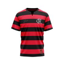 Camiseta Braziline Flamengo Flatri Zico Infantil - vermelha