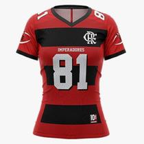Camiseta Braziline Flamengo Imperadores Feminina - Vermelho/Preto