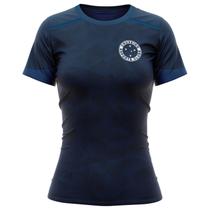 Camiseta Braziline Panoramic Cruzeiro Feminino - Marinho