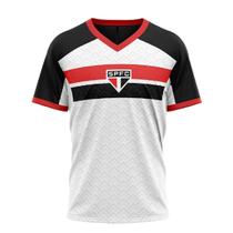Camiseta Braziline São Paulo FC Essay Masculino - Branco e Preto