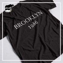 Camiseta Brooklyn 1986 Unissex 100% Algodão Preta