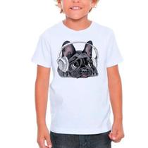 Camiseta Buldogue Francês Pet Dog Cachorro Branca Infantil02