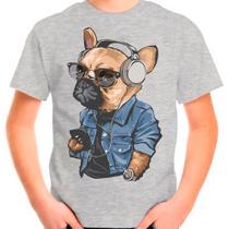 Camiseta Buldogue Francês Pet Dog Cachorro Cinza Infantil01