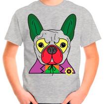 Camiseta Buldogue Francês Pet Dog Cachorro Cinza Infantil03