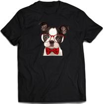Camiseta Bulldog francês nerd camisa fofo cute indie animal - Mago das Camisas