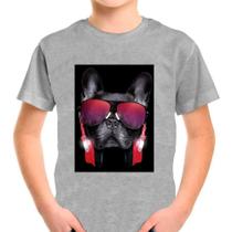 Camiseta Bulldog Francês Pet Cachorro Cinza Infantil02