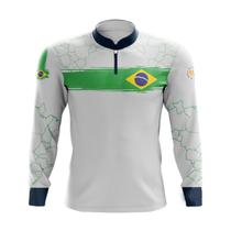 Camiseta By Sports Manga Longa Fator Proteção Solar UV30+ Brasil Infantil Adulto