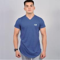 Camiseta BYG Long Line Azul Gola V