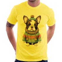 Camiseta Cachorro Bulldog Francês Natalino - Foca na Moda